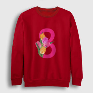 8 Mart Sweatshirt kırmızı