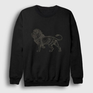 Aslan Çizim Sweatshirt siyah