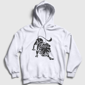Aslan Kapşonlu Sweatshirt beyaz
