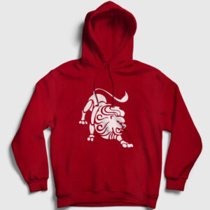 Aslan Kapşonlu Sweatshirt kırmızı