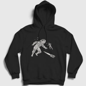 Astronauts Kapşonlu Sweatshirt siyah