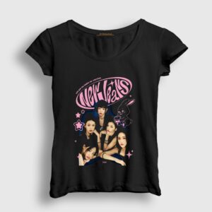 Attention K-Pop Newjeans Kadın Tişört Siyah
