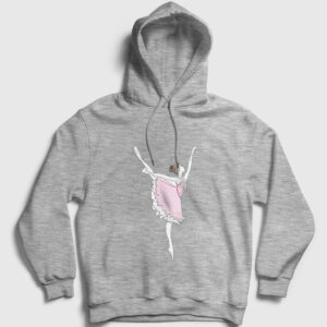 Balerin Kız Kapşonlu Sweatshirt gri kırçıllı