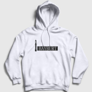 Bayburt Kapşonlu Sweatshirt beyaz