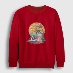 Beach Camping Sweatshirt kırmızı