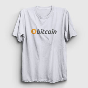 Bitcoin Logosu Tişört beyaz