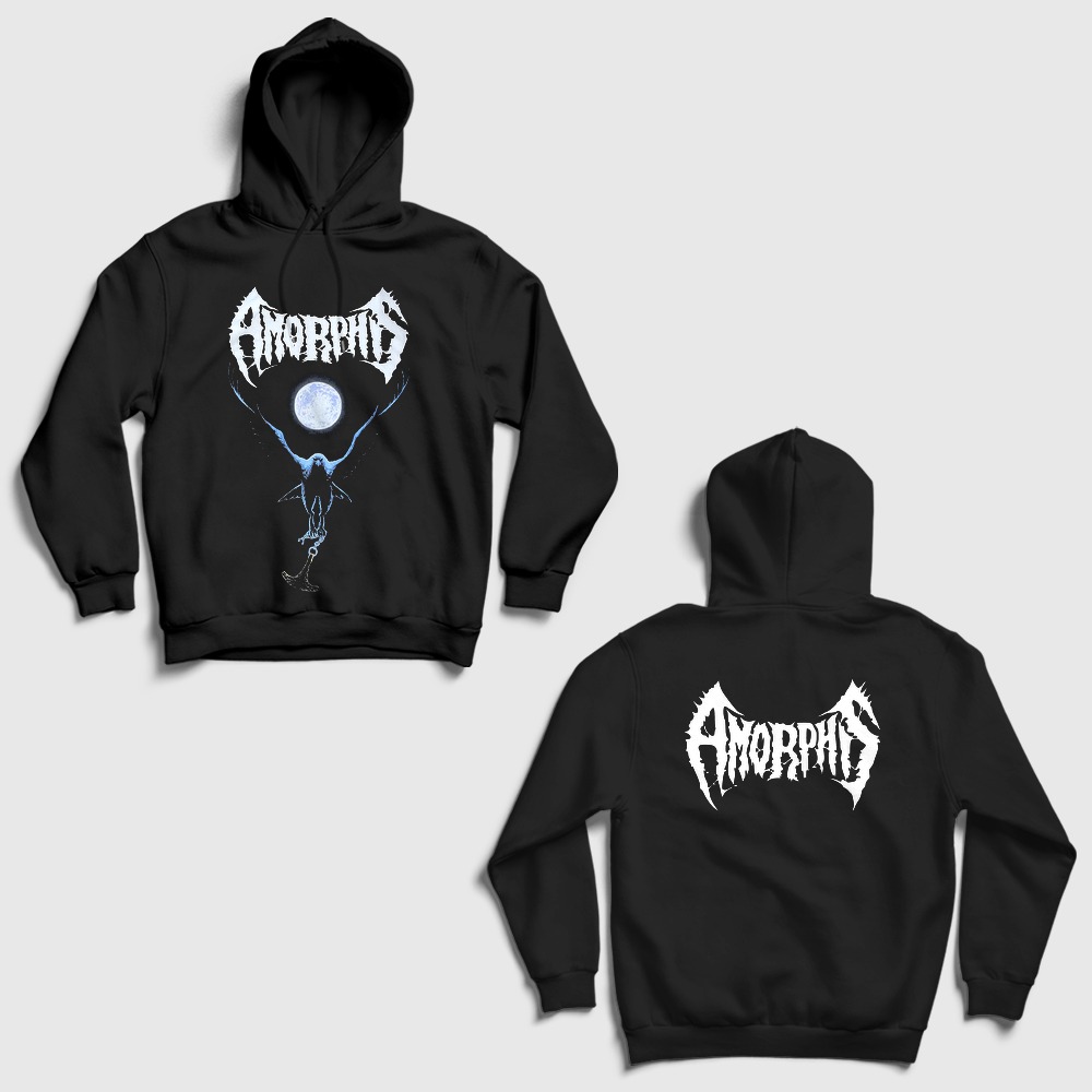 Black Winter Day Metal Amorphis Sırt Baskılı Kapşonlu Sweatshirt Siyah