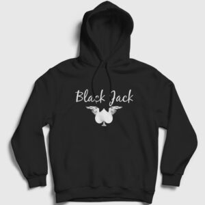 Blackjack Kapşonlu Sweatshirt siyah