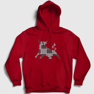 Boğa Kapşonlu Sweatshirt kırmızı