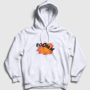 Boomm Kapşonlu Sweatshirt beyaz