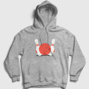 Bovling Topu Kapşonlu Sweatshirt gri kırçıllı