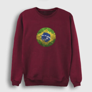 Brezilya Bayrağı Sweatshirt bordo