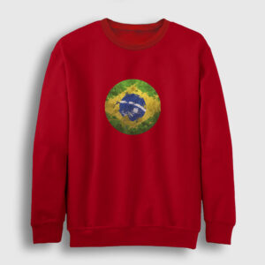 Brezilya Bayrağı Sweatshirt kırmızı