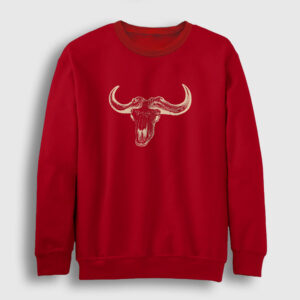 Buffalo Skull Sweatshirt kırmızı