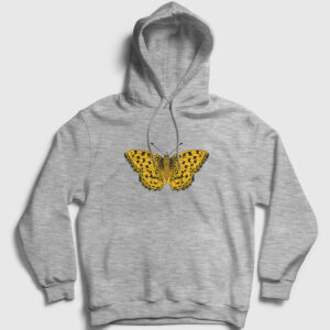 Butterfly Kapşonlu Sweatshirt gri kırçıllı
