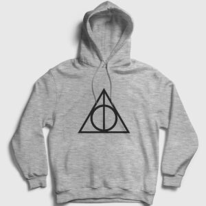 Circle Inside Triangle Kapşonlu Sweatshirt gri kırçıllı