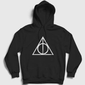 Circle Inside Triangle Kapşonlu Sweatshirt siyah