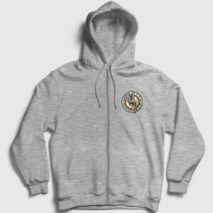 Classic Basketball Championship Fermuarlı Kapşonlu Sweatshirt gri kırçıllı