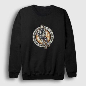 Classic Basketball Championship Sweatshirt siyah