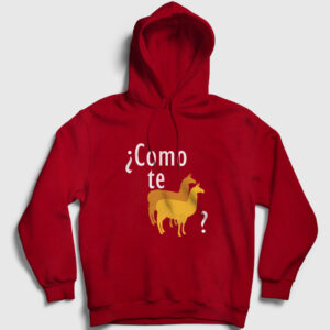Como Te Llamas Kapşonlu Sweatshirt kırmızı