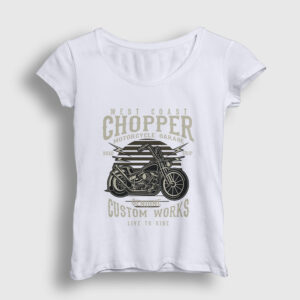 Custom Chopper Kadın Tişört beyaz
