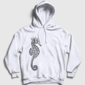 Deniz Atı Kapşonlu Sweatshirt beyaz