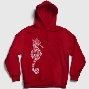 Deniz Atı Kapşonlu Sweatshirt kırmızı