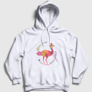 Devekuşu Kapşonlu Sweatshirt beyaz