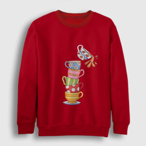 Devilen Fincanlar Sweatshirt kırmızı