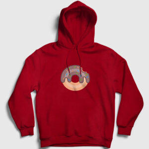 Donut Kapşonlu Sweatshirt kırmızı
