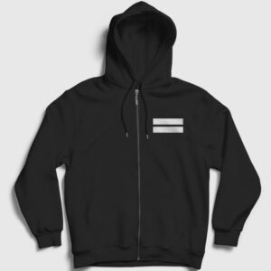 Double Line Fermuarlı Kapşonlu Sweatshirt siyah