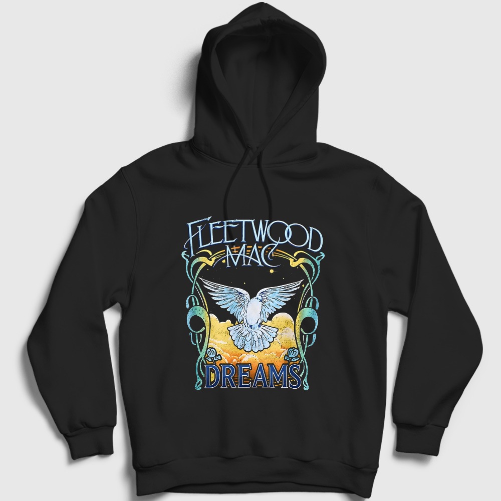 Dreams Rock Fleetwood Mac Kapşonlu Sweatshirt Siyah