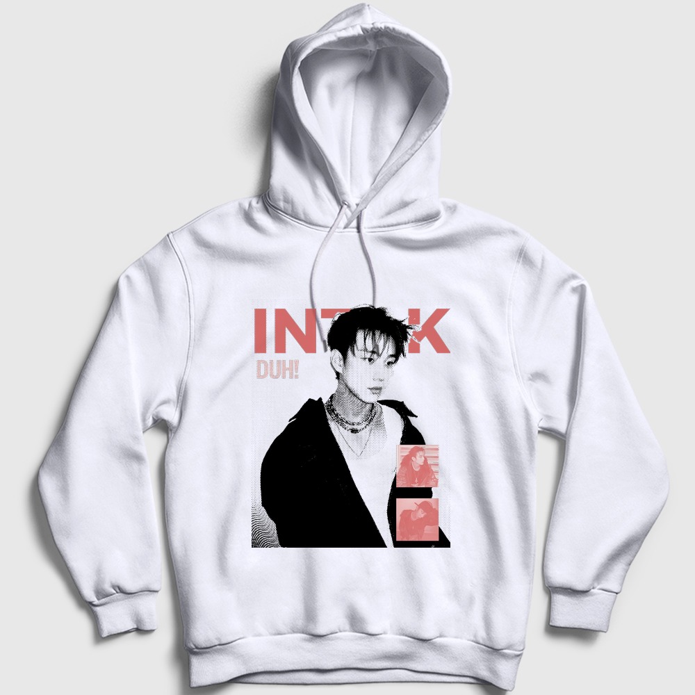 Duh Intak K-Pop P1harmony Kapşonlu Sweatshirt Beyaz