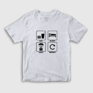 Eat Sleep Loot Repeat Çocuk Tişört beyaz