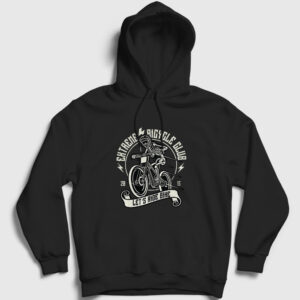 Ekstrem Bisiklet Kulübü Kapşonlu Sweatshirt siyah