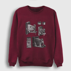 Eski Fotoğraf Makinesi Sweatshirt bordo
