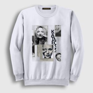 Fashion Legend Kate Moss Model Sweatshirt Beyaz