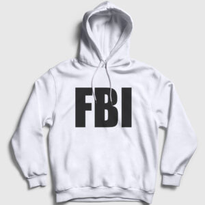 FBI Kapşonlu Sweatshirt beyaz