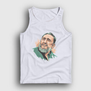 Fidel Castro Çizim Atlet beyaz