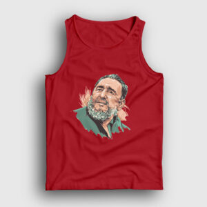 Fidel Castro Çizim Atlet kırmızı