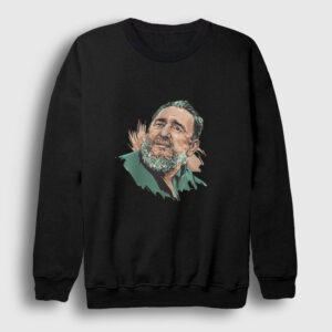 Fidel Castro Çizim Sweatshirt siyah