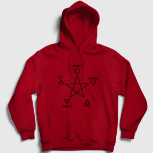 Five Elements Pagan Kapşonlu Sweatshirt kırmızı