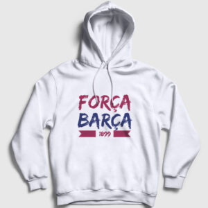 Força Barça Kapşonlu Sweatshirt beyaz