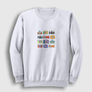 Fotoğraf Makineleri Sweatshirt beyaz