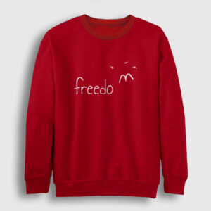 Freedom Kuşlar Sweatshirt kırmızı