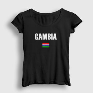 Gambia Bayrağı Kadın Tişört siyah