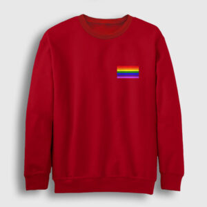 Gökkuşağı Logo Sweatshirt kırmızı