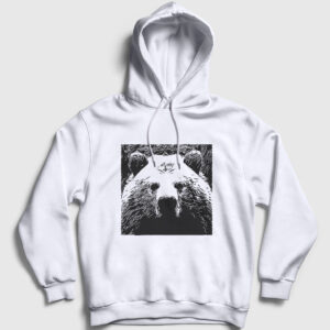 Grizzly Bear Kapşonlu Sweatshirt beyaz