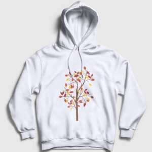 Güz Kapşonlu Sweatshirt beyaz
