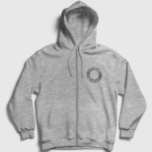 Halka Mitolojik Tanrılar Fermuarlı Kapşonlu Sweatshirt gri kırçıllı